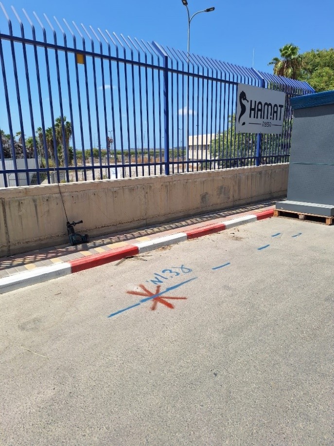 Hadera city — leak location marking